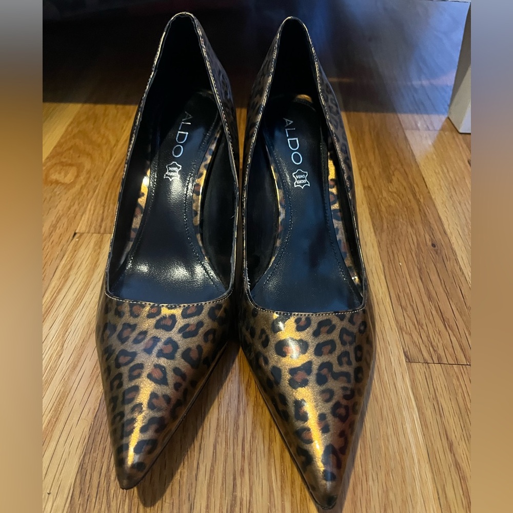 Aldo Brown Leopard Print Heels